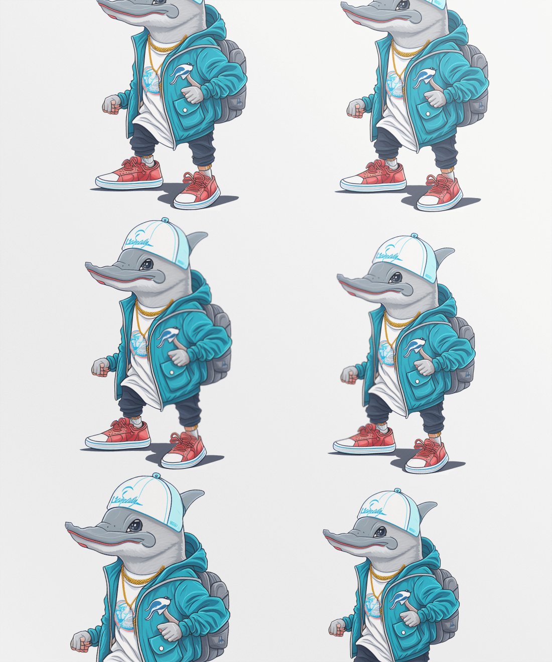 playful-cartoon-dolphin-character-hypebeast-clothing - Image 1