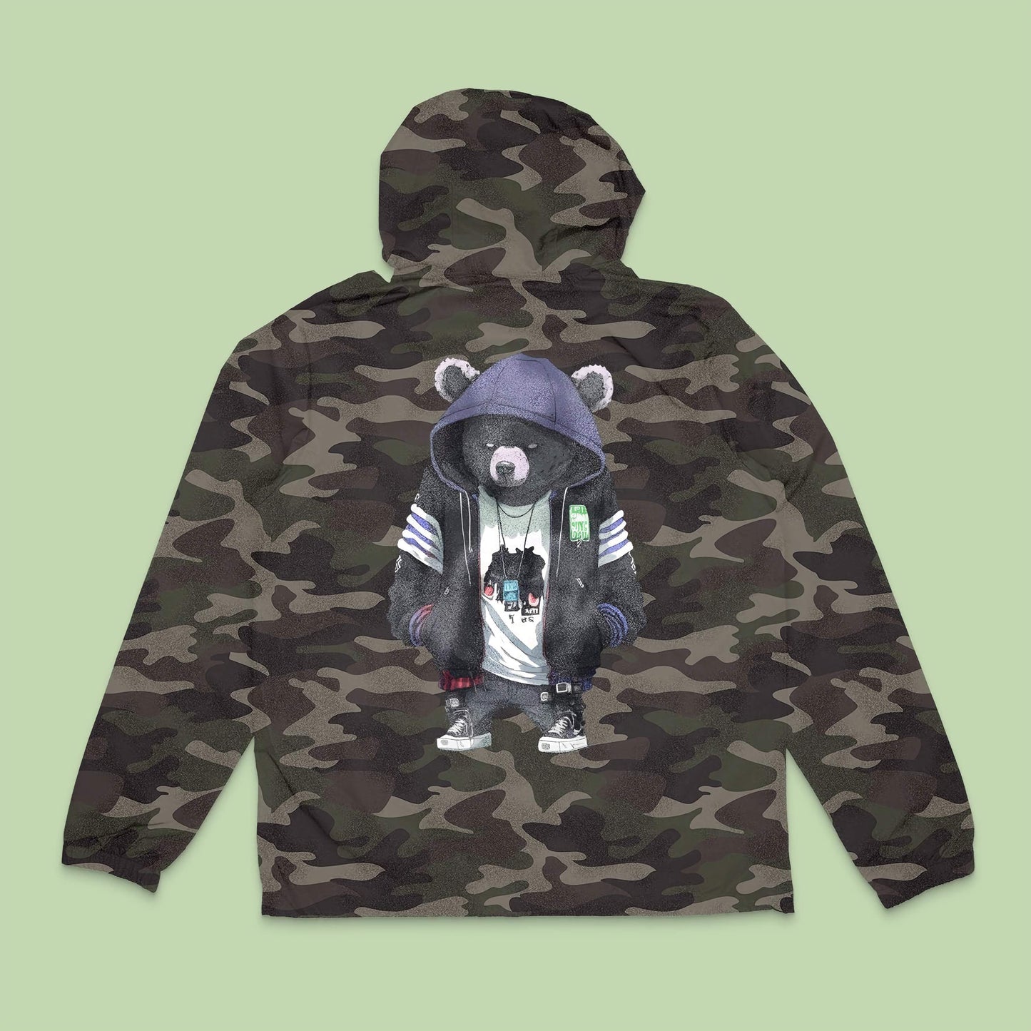 Anime-Inspired Black Bear Hoodie